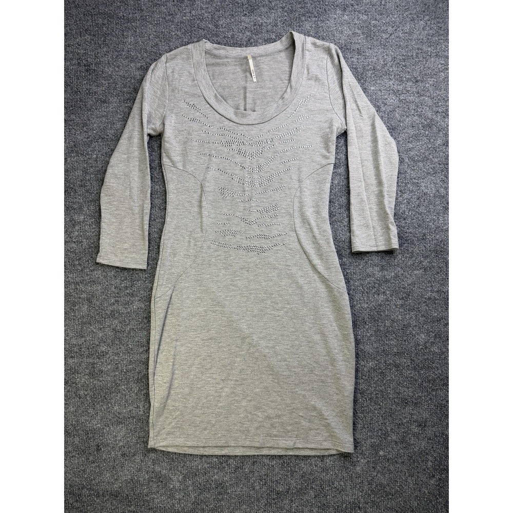 Juju & B Women Size Medium Gray Long Sleeve Casual‎ Stretchy Dress